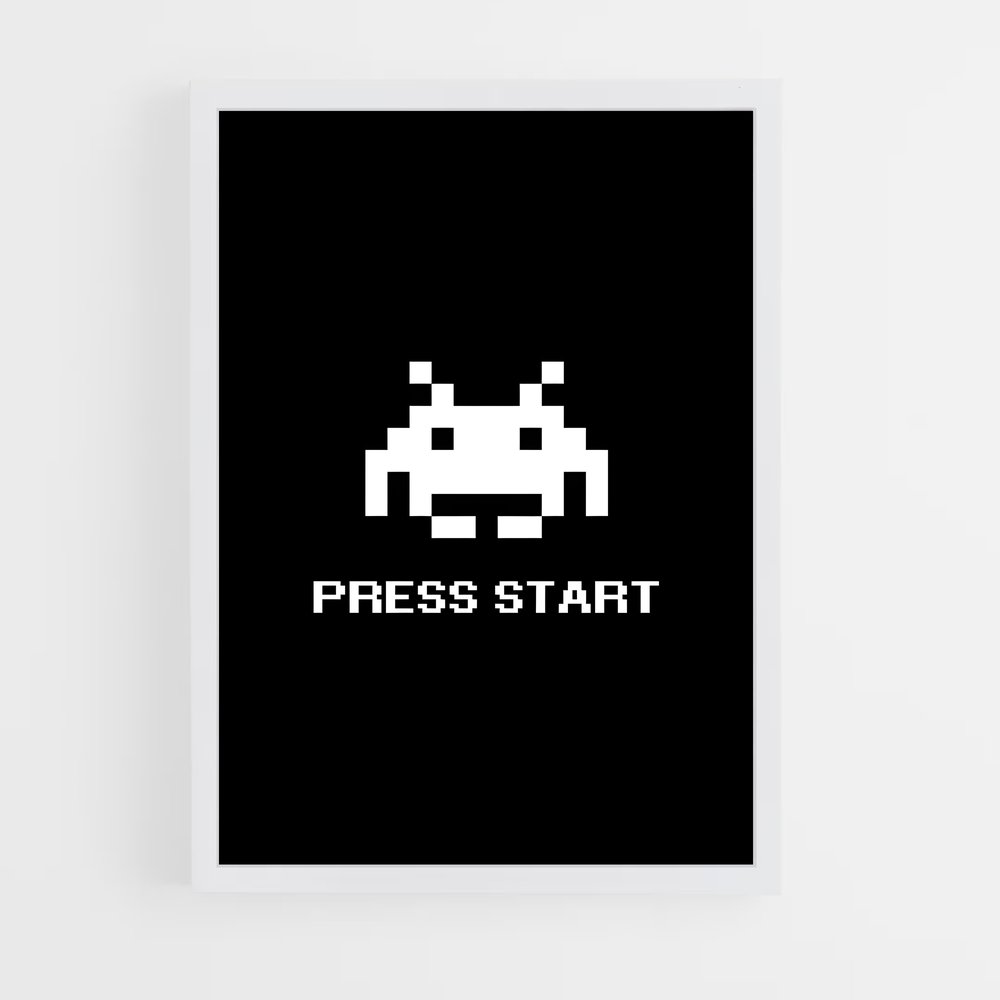 Poster Press Start – affiche Space invaders (vue 3)